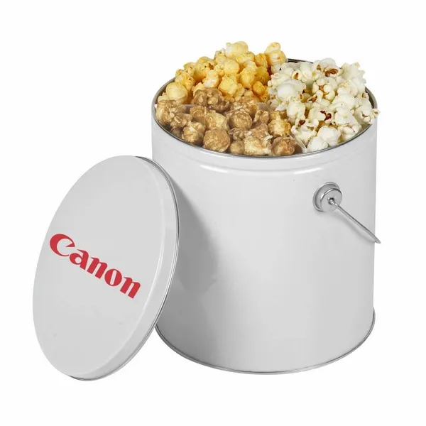 One Gallon Popcorn Tin - Trio Popcorn - Custom Ribbons Now