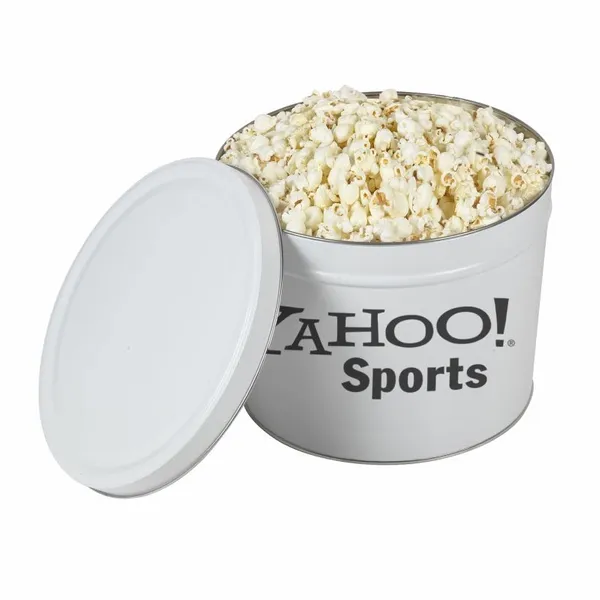 Two Gallon Popcorn Tin - Butter Popcorn - Custom Ribbons Now
