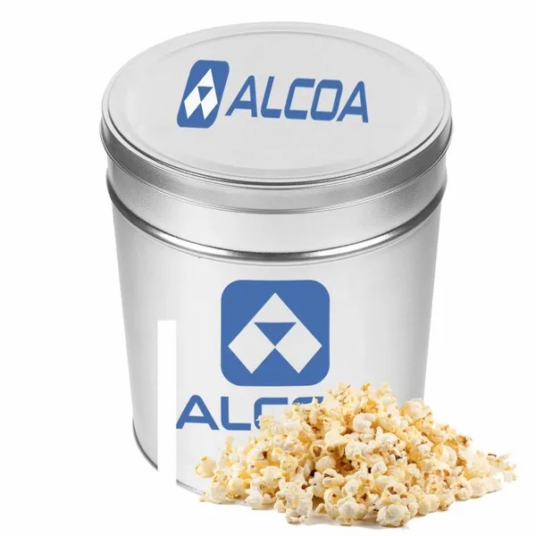 Three and a Half Gallon Popcorn Tin - Butter Popcorn - Custom Ribbons Now