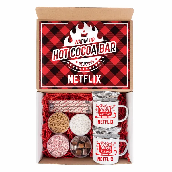 Hot Cocoa Bar Kit with 2 Mugs - Custom Ribbons Now