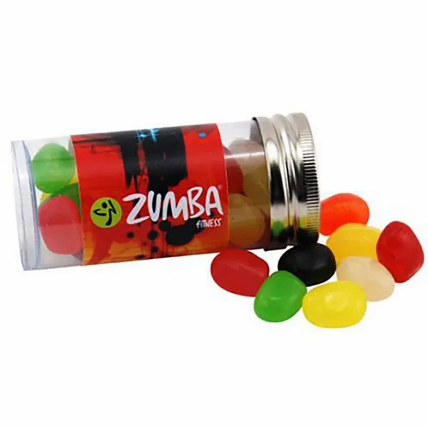 Small 3" Candy Tube with Assorted Jelly Beans - Custom Ribbons Now