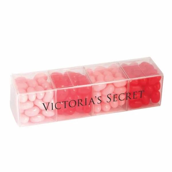 4 Cube Acetate Gift Box with Jelly Belly Jelly Beans - Custom Ribbons Now