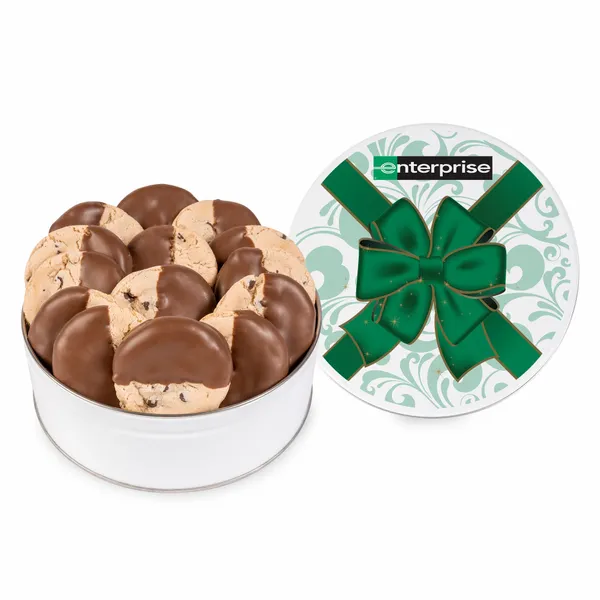 Fresh Beginnings Dipped Chocolate Chip Cookie Tin - Custom Ribbons Now
