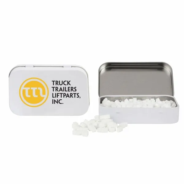 Rectangular Tin with Truck Shaped Mints - Custom Ribbons Now
