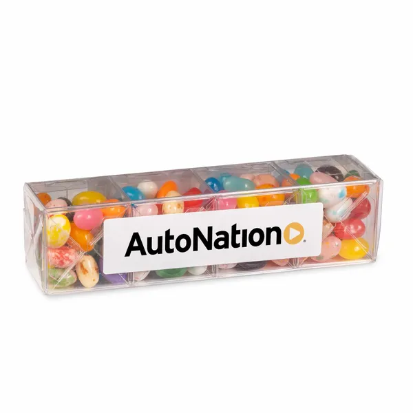 4 Cube Acetate Gift Box with Gourmet Jelly Beans - Custom Ribbons Now