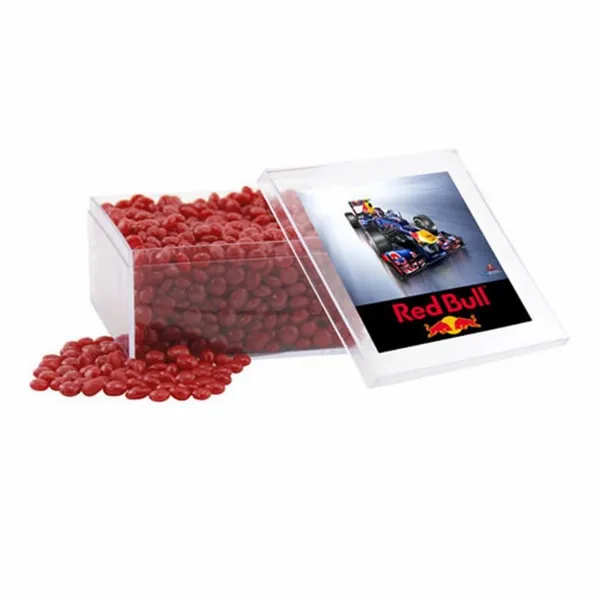 Acrylic Box with Red Hots - Large - Custom Ribbons Now