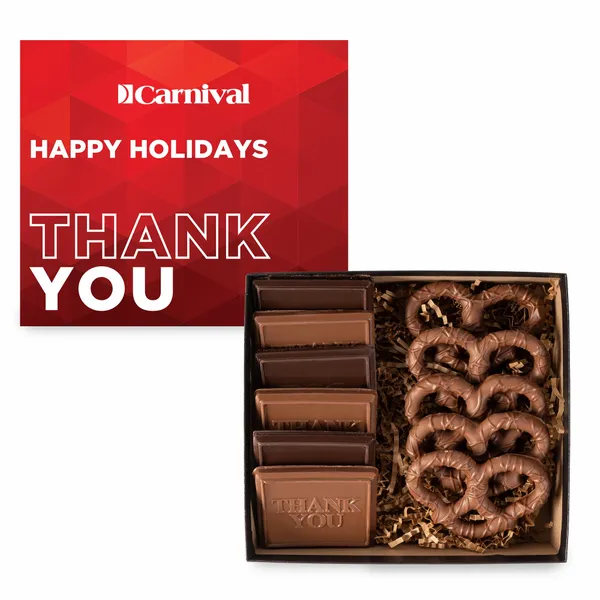 6 Piece Cookie and Confection Gift Box with Pretzels - CFBFC - Custom Ribbons Now