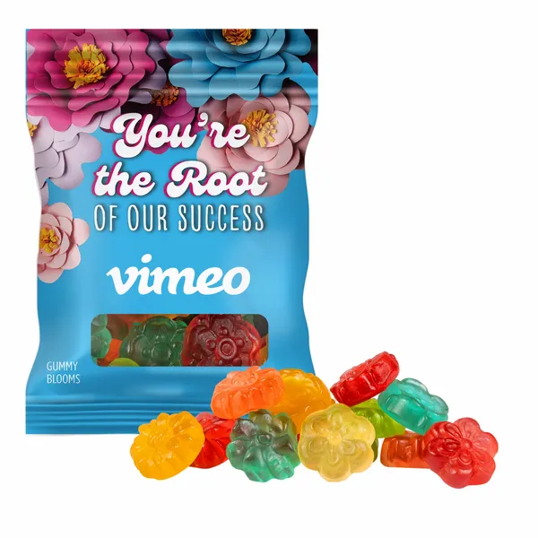 Clever Candy 2oz. Full Color DigiBag™ with Gummy Blooms - Custom Ribbons Now