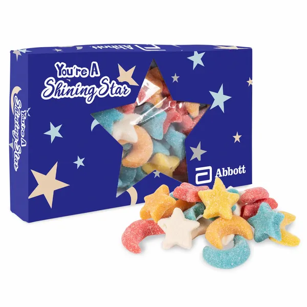 You're a Star Die Cut Box w/ Gummy Glitter Sour Stars & Moons - Custom Ribbons Now