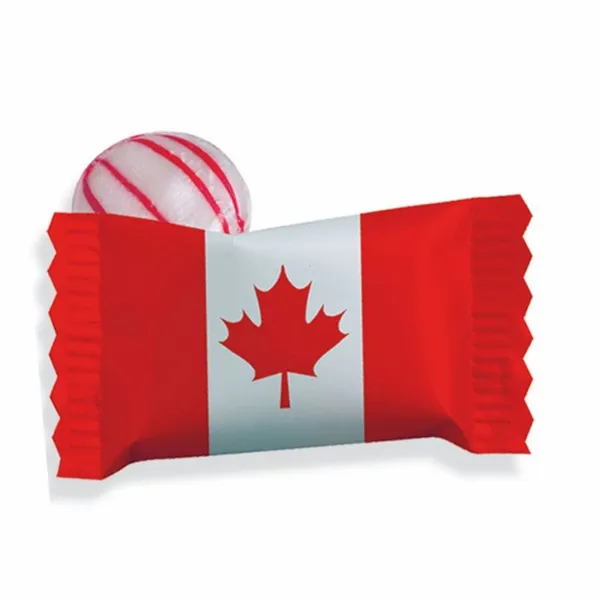 Individual Canadian Peppermint Stock Wrapped Candy - Custom Ribbons Now