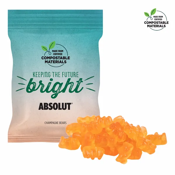 2oz ECO-Digibag, Compostable & Full Color, Champagne Bears - Custom Ribbons Now