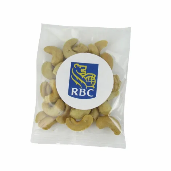 1oz. Goody Bags - Jumbo Salted Cashews - Custom Ribbons Now