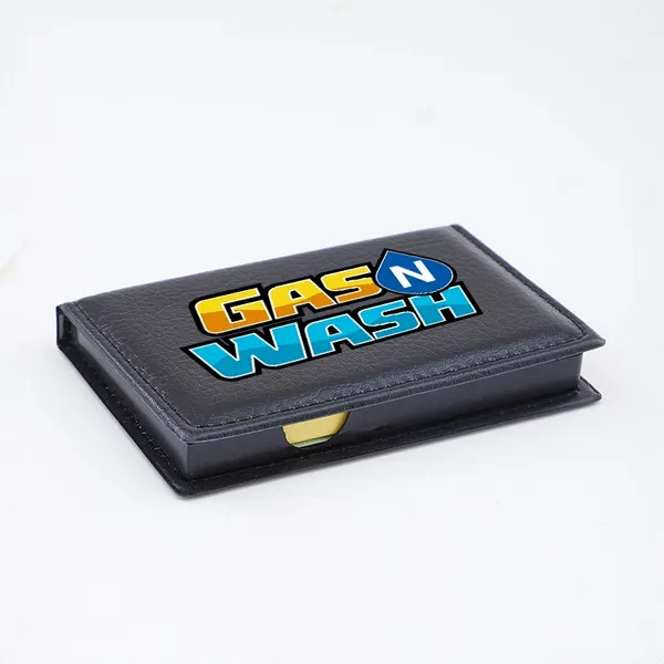 Black Artificial Leather Flip Gift Set of Box with Sticky Notes
