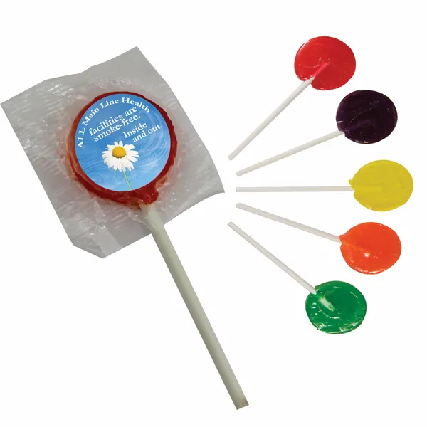 Lollipop w/ Round Label - Custom Ribbons Now