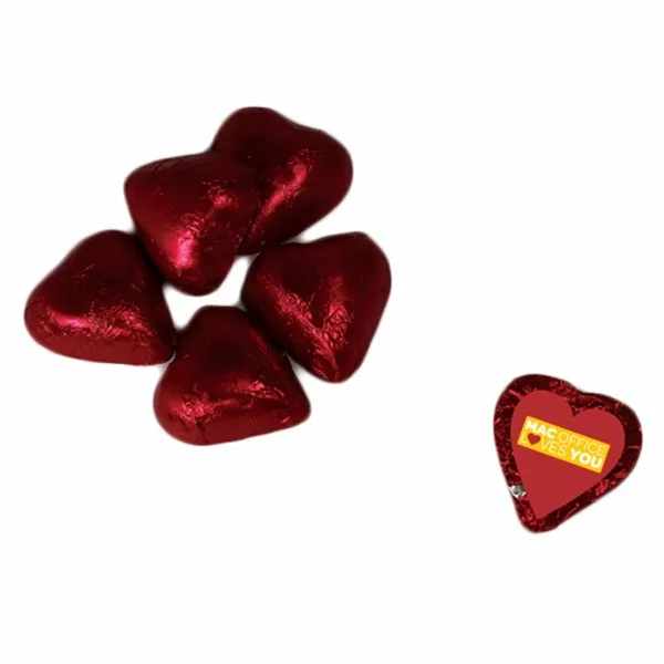 Individually Wrapped Chocolate Hearts - Custom Ribbons Now