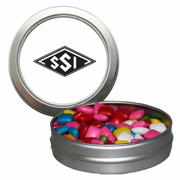 Candy Window Tin Short Round - Custom Ribbons Now