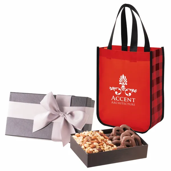 Executive Gift Set With Northwoods Laminated Non-Woven Tote Bag - Custom Ribbons Now