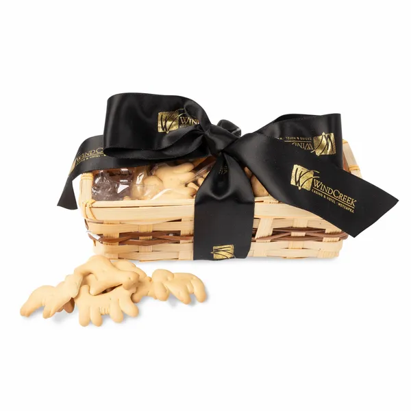 Gift Basket with Animal Crackers - Custom Ribbons Now