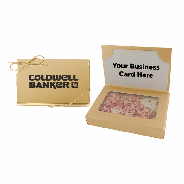 Business Card Box with Peppermint Bark - Custom Ribbons Now