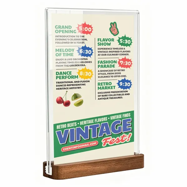 Sapele Wood Desktop Display - Custom Ribbons Now