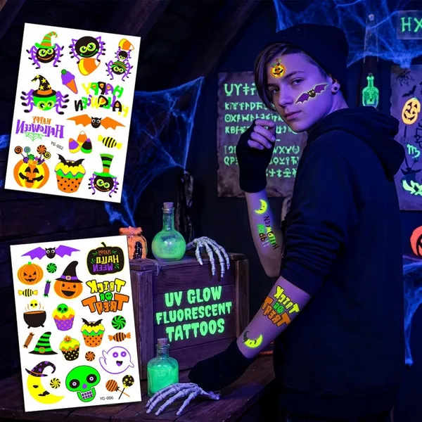 UV Glow Fluorescent Tattoos - Custom Ribbons Now