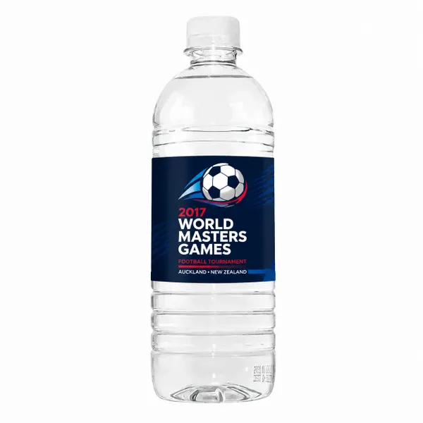16.9 oz Plastic Ribbed Bottle - Custom Ribbons Now