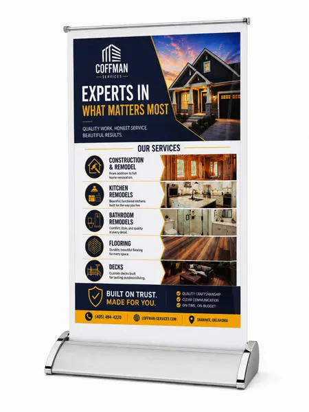 Table Roll Up Banner Stand - Custom Ribbons Now