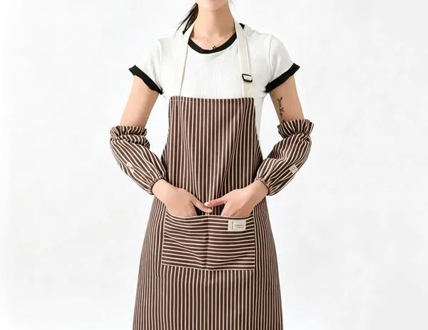 Striped Cotton and Linen Apron - Custom Ribbons Now
