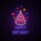 Happy Birthday with Cake Neon Sign - Custom Ribbons Now
