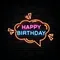 Happy Birthday in Bubble Thought Neon Sign - Custom Ribbons Now