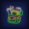 Backpack With Stationery Neon Sign - Custom Ribbons Now