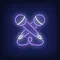 Crossed Microphone Neon Sign - Custom Ribbons Now