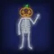Skeleton with Pumpkin Head Neon Sign - Custom Ribbons Now