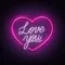 Pink Love You Neon Sign - Custom Ribbons Now