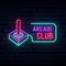 Retro Joystick Arcade Club Neon Sign - Custom Ribbons Now