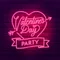 Valentines Day Party Neon Sign - Custom Ribbons Now