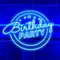Birthday Party Blue Neon Sign - Custom Ribbons Now