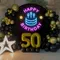 Blissful Happy Birthday Neon Sign - Custom Ribbons Now