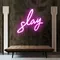 Glowing Slay Pink Neon Sign - Custom Ribbons Now