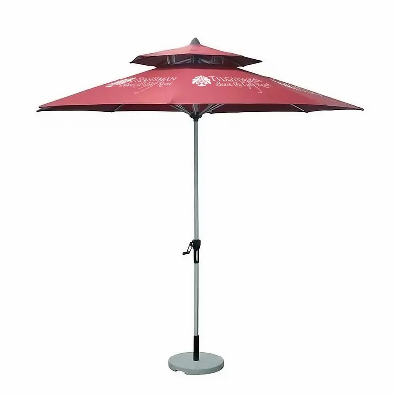 Wood Market Umbrella - 9 ft - Custom Ribbons Now