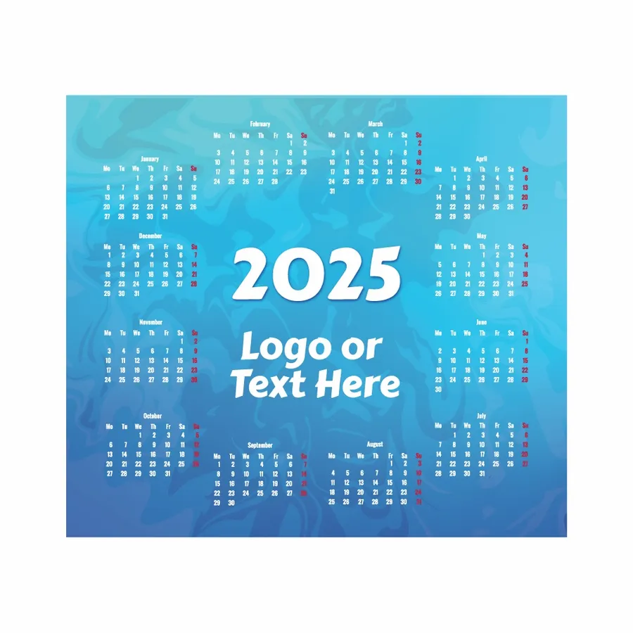 Light Blue Calendar Mouse Pad - Custom Ribbons Now