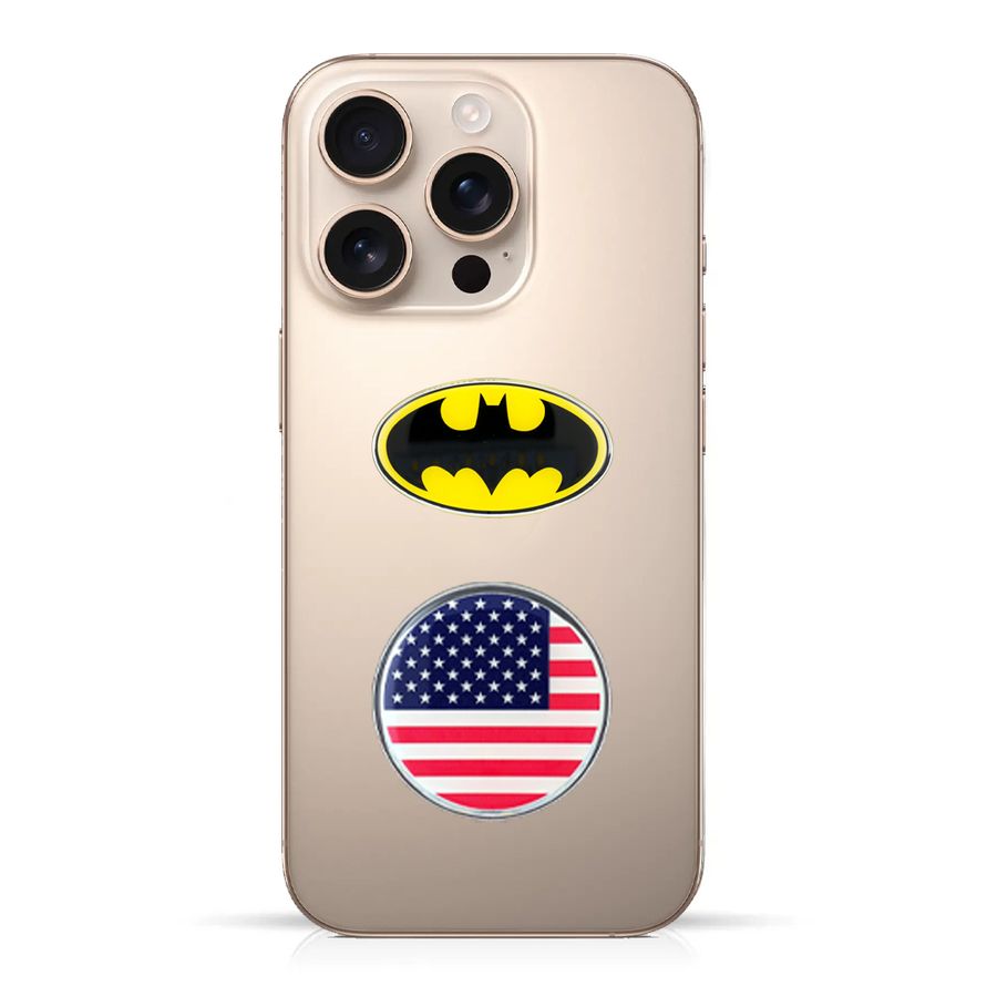 Phone Metal Badge Stickers - Custom Ribbons Now