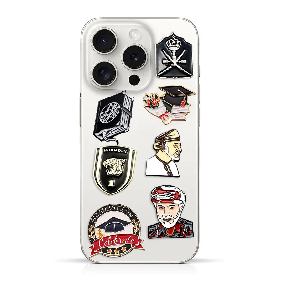 Phone Metal Badge Stickers - Custom Ribbons Now