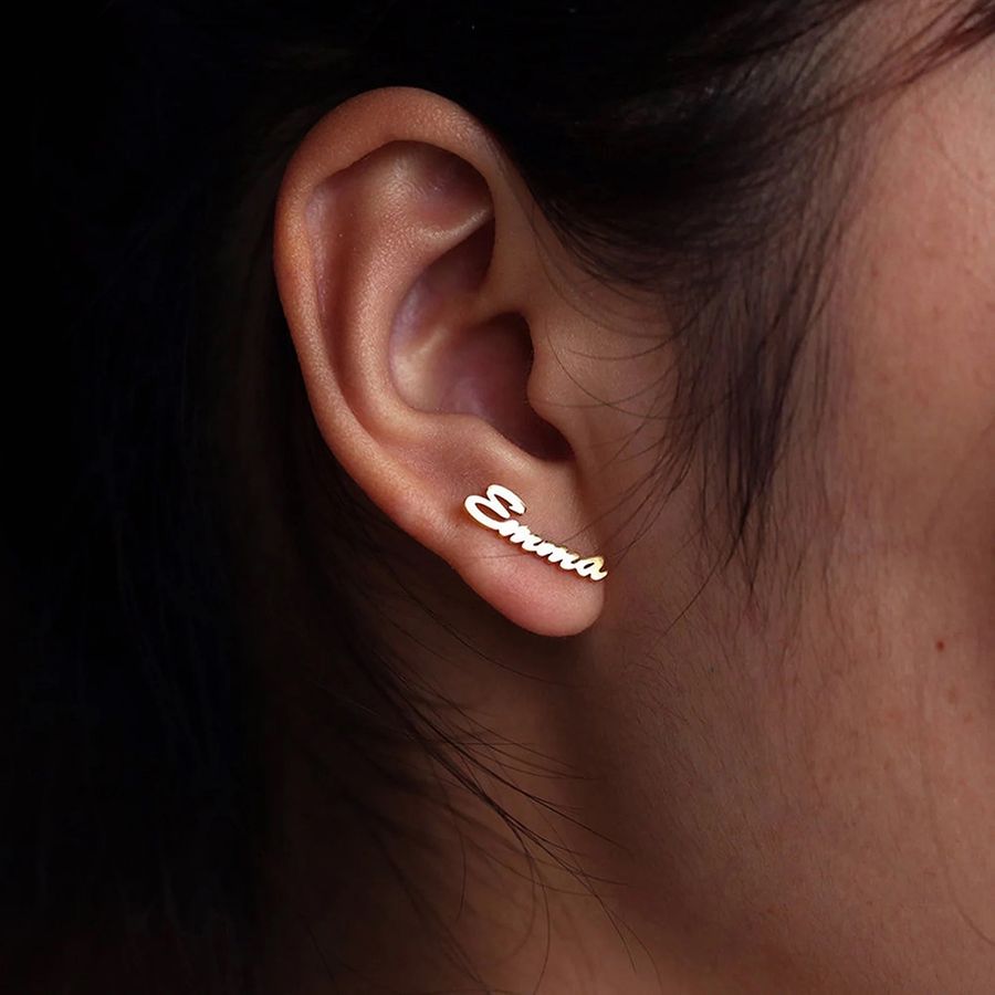 Die Struck Metal Earrings - Custom Ribbons Now
