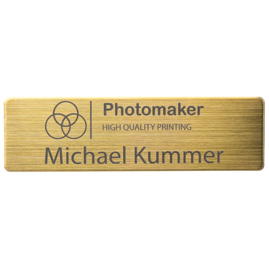 Engraved Metal Name Badges - Custom Ribbons Now