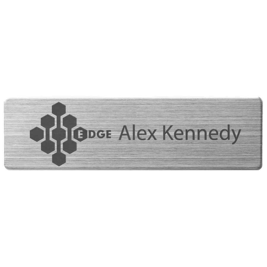 Engraved Metal Name Badges - Custom Ribbons Now