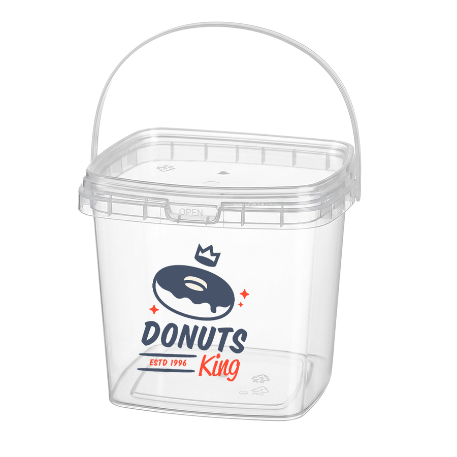 Square Transparent Drink Buckets - Custom Ribbons Now