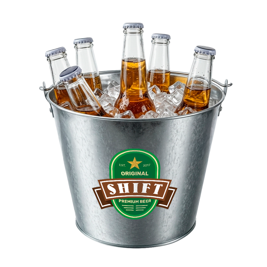 Tinplate Beer Buckets & Opener Combo - Custom Ribbons Now