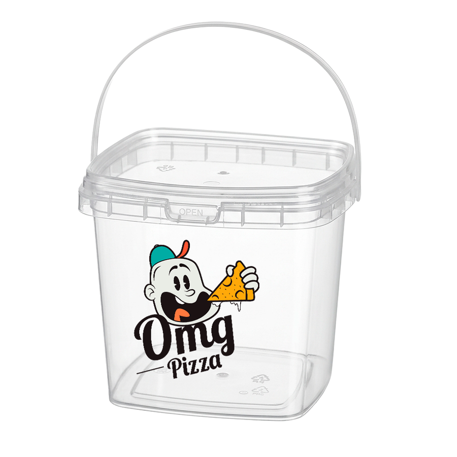 Square Transparent Drink Buckets - Custom Ribbons Now