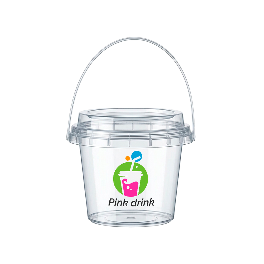 Premium Transparent Drink Buckets - Custom Ribbons Now